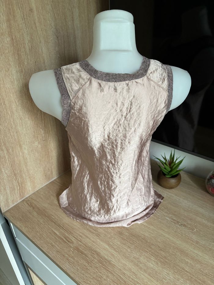 Débardeur satiné vieux rose Zara taille S - photo numéro 5