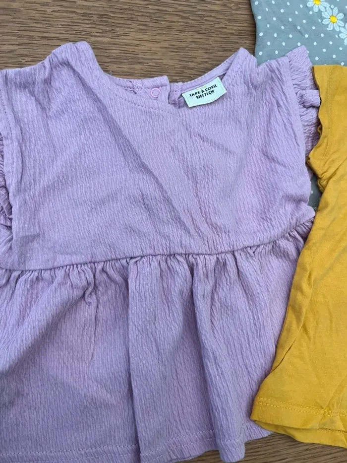 Lot T-shirts fille 12 mois - photo numéro 2