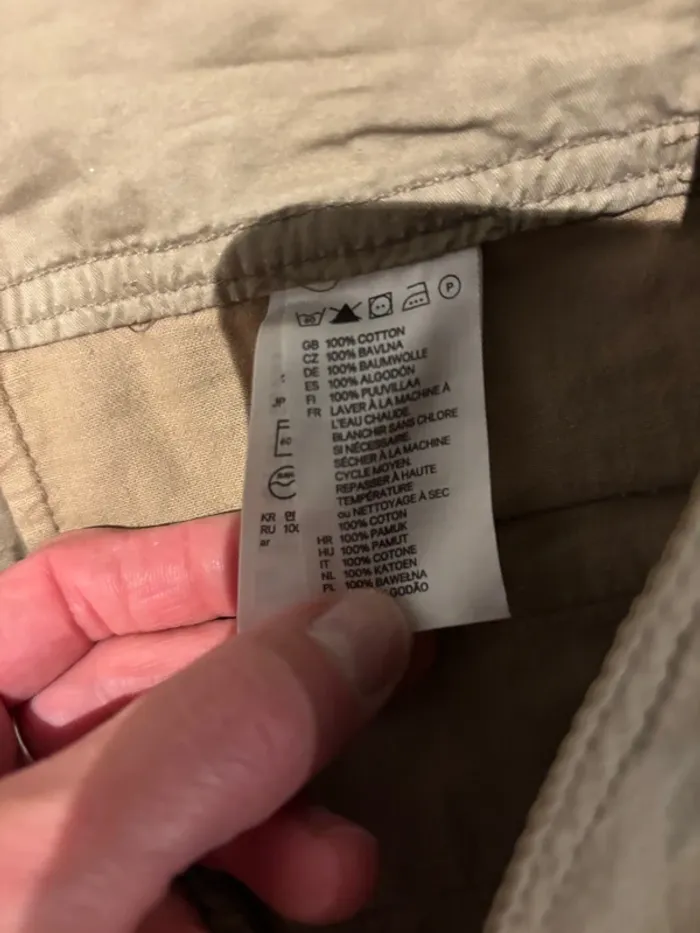 Short beige H&M L.O.G.G. en coton - Taille 44 - photo numéro 7