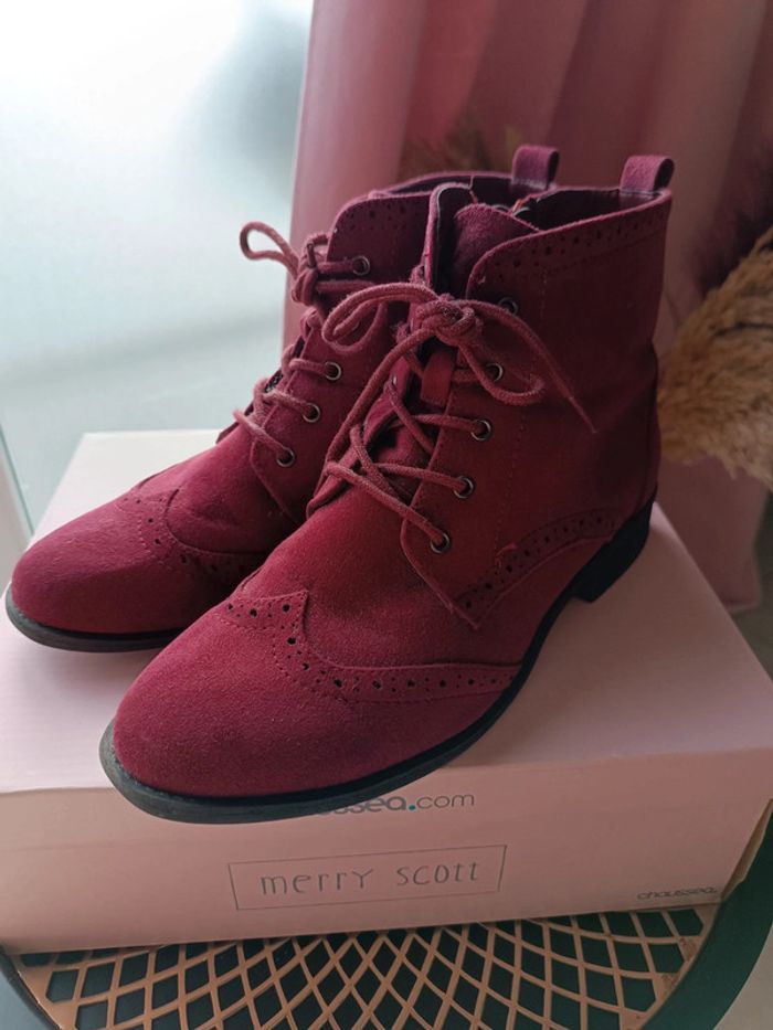 Bottines bordeaux - pointure 40 - neuves - photo numéro 2