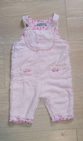 Salopette rose "Mon premier major" 3M/59cm