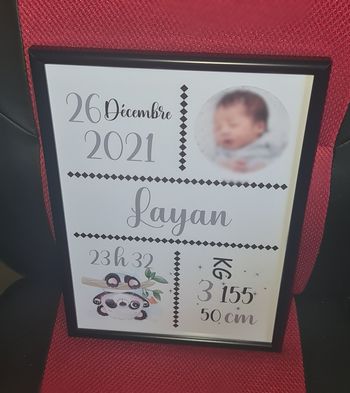 Cadre naissance personnalisé