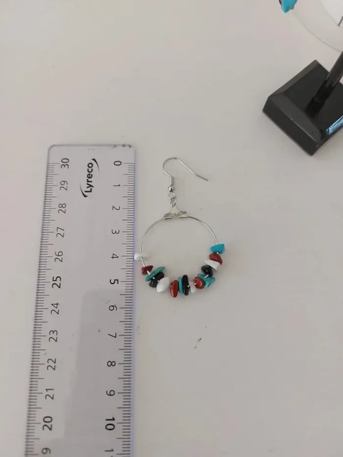 Boucles d'oreilles pierres naturelles - photo numéro 2