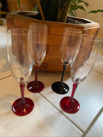 Lot de flûtes à champagnes Vintage rétro