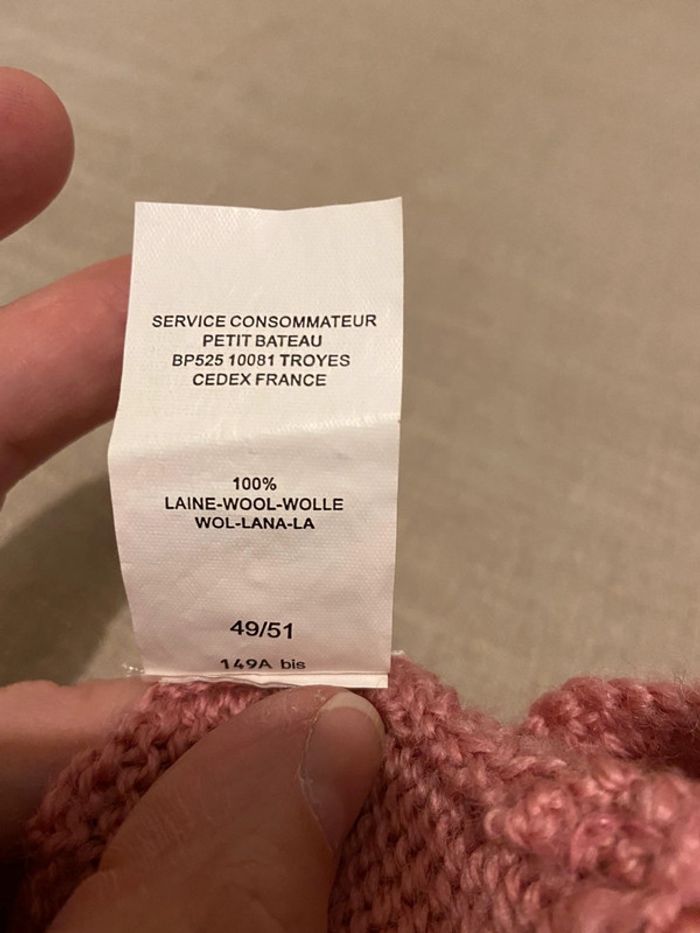 Bonnet rose en laine Petit Bateau 2/4 ans - photo numéro 6