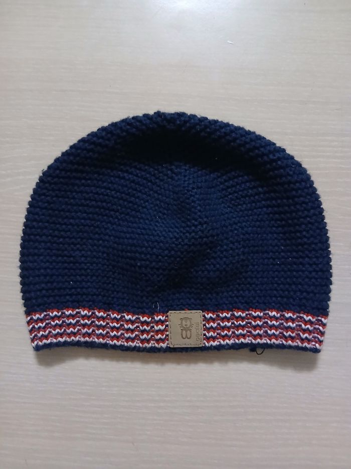 Bonnet garcon en coton,acrylique taille 3 mois marque obaibi - photo numéro 7