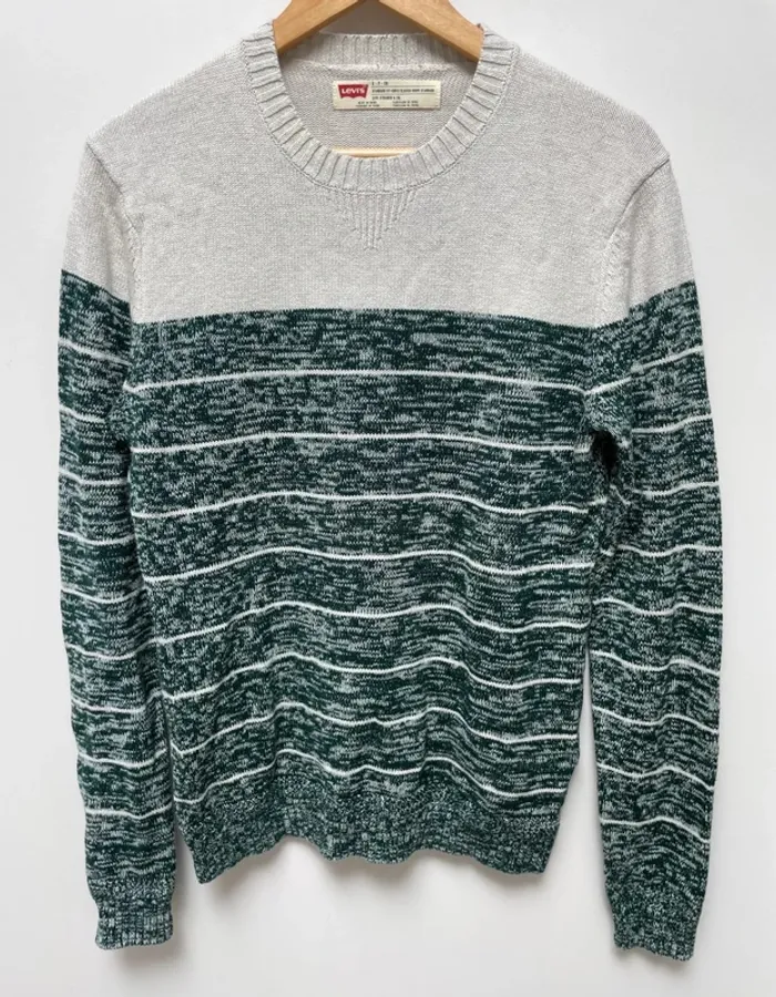 Pullover Cable knit Levi's green off white Mens S