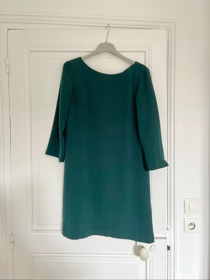 Robe vert foncé/ vert sapin Sezane,noeud dans le dos