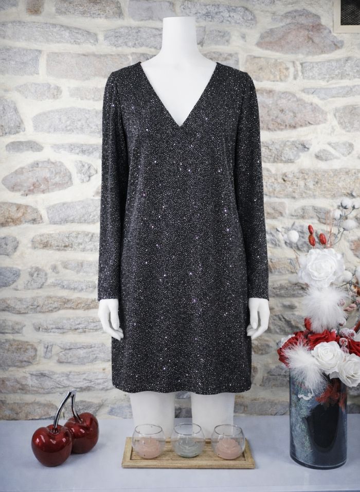 Robe de soirée scintillante étincelle pailleté argenté Femme taille 54 marque Boohoo 🌺