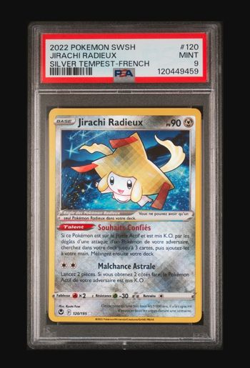 Pokémon Carte Jirachi radieux shiny Tempête Argentée PSA 9 mint !