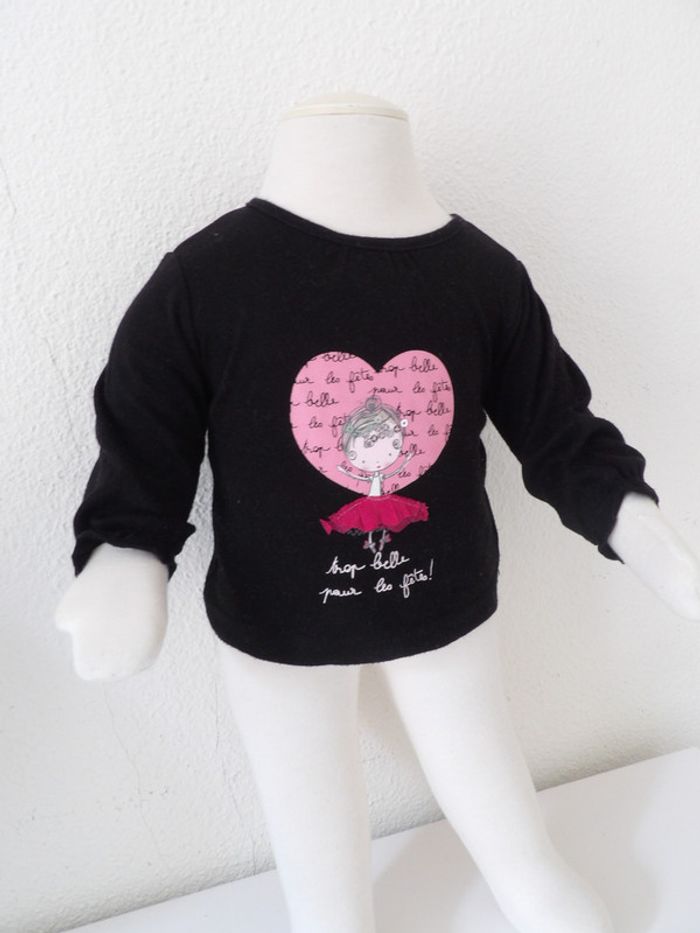 Tee shirt manches longues fille - 3 mois - photo numéro 4