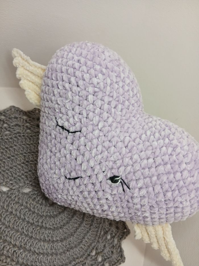 Cœur ailé lila - photo numéro 2