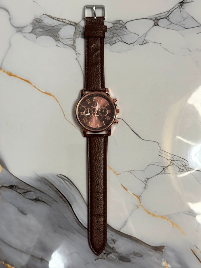 Montre Marron « Geneva » Mixte Neuve - photo numéro 3