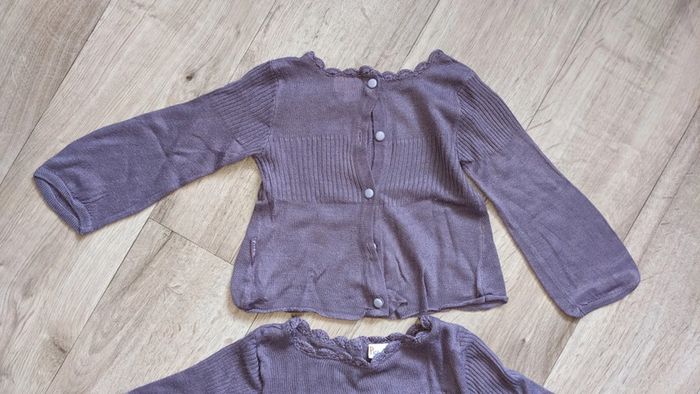 Lot de 2 gilets/pull Violet 18 Mois - photo numéro 3