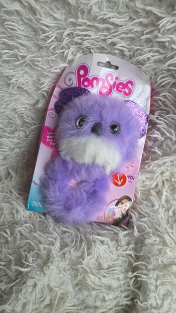 Jouet - peluche pomsies interactive - mauve - bandai