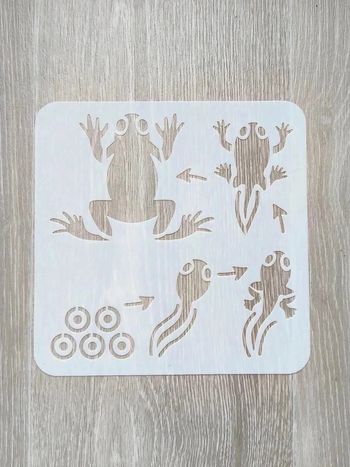 Pochoir du cycle de vie de la grenouille