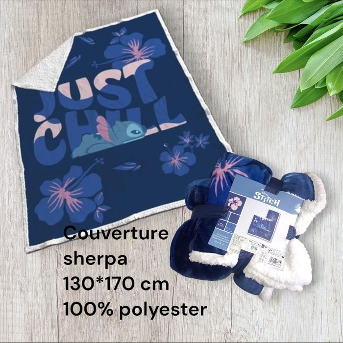 Grande couverture sherpa stitch disney