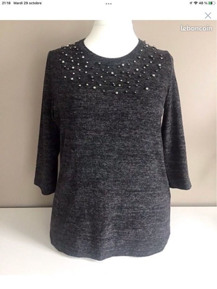 Tunique gris chiné foncé T38/40