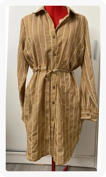 Robe chemise rayée beige PPT Style