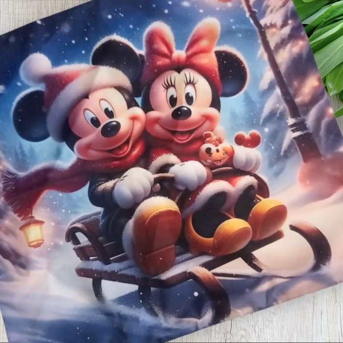 Housse de coussin Minnie et Mickey mouse Disney noël - photo numéro 2