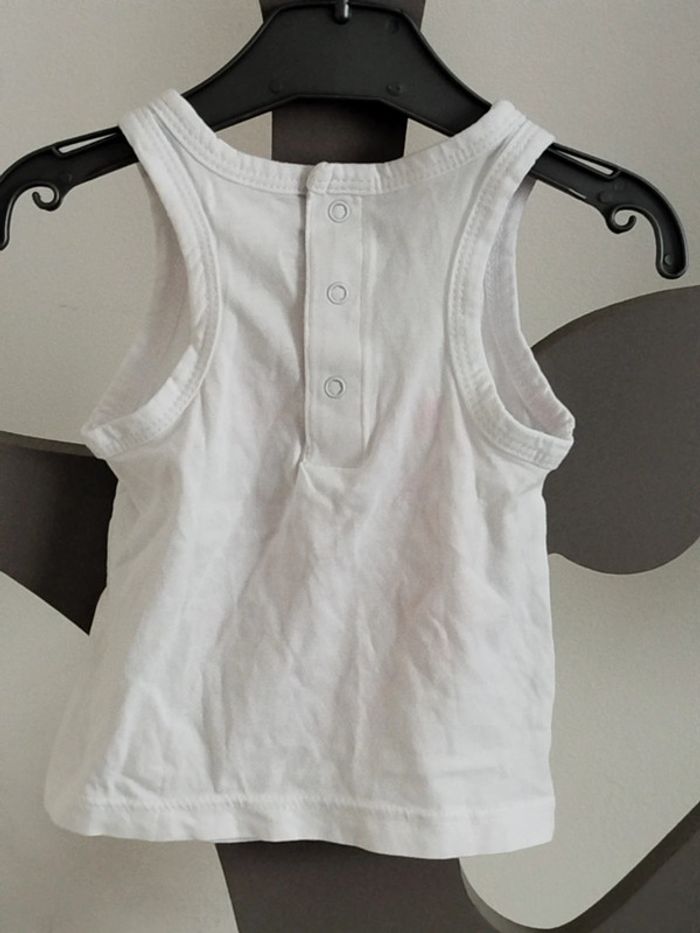 Débardeur blanc imprimé coeurs fuschia Kitchoun taille 1 mois - photo numéro 2