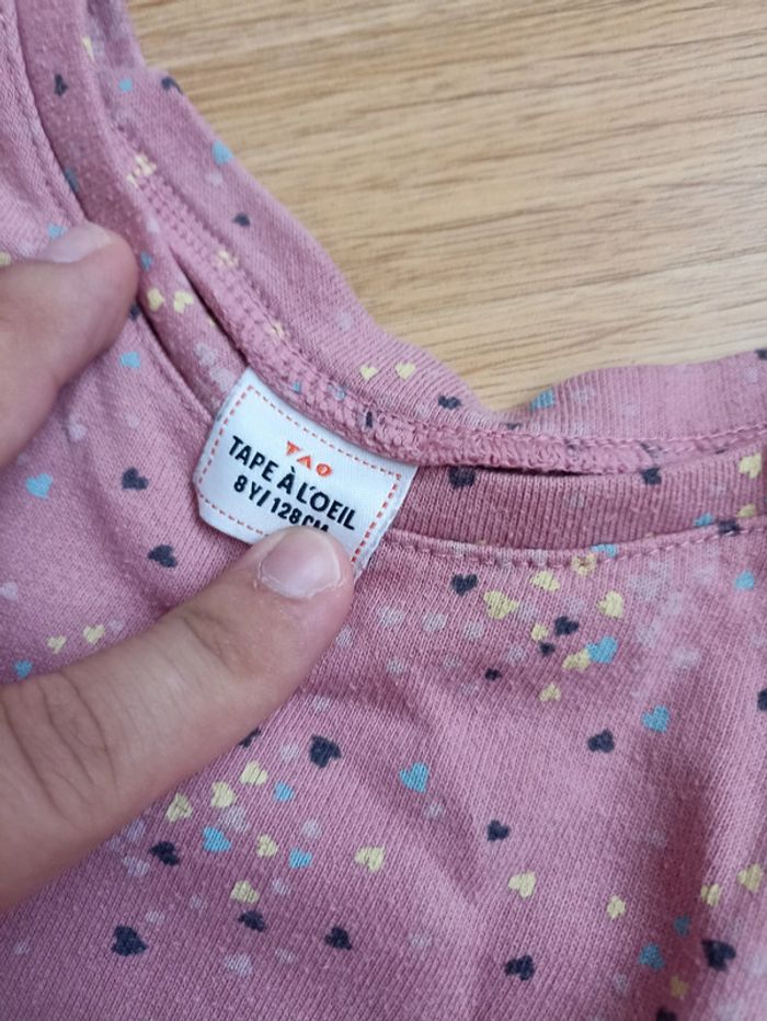 Pull rose à coeur 8 ans - photo numéro 2