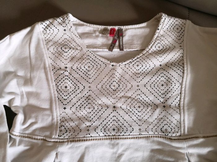 T shirt manches longues motifs losanges - photo numéro 2