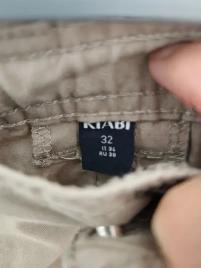 Pantalon jean marron cargo Kiabi Taille 32 XXS - photo numéro 3