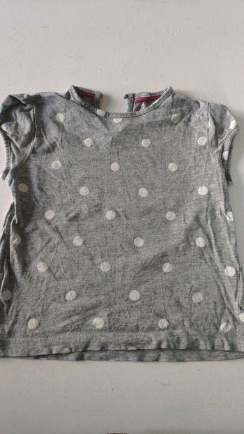 T shirt gris à pois fille 24 mois