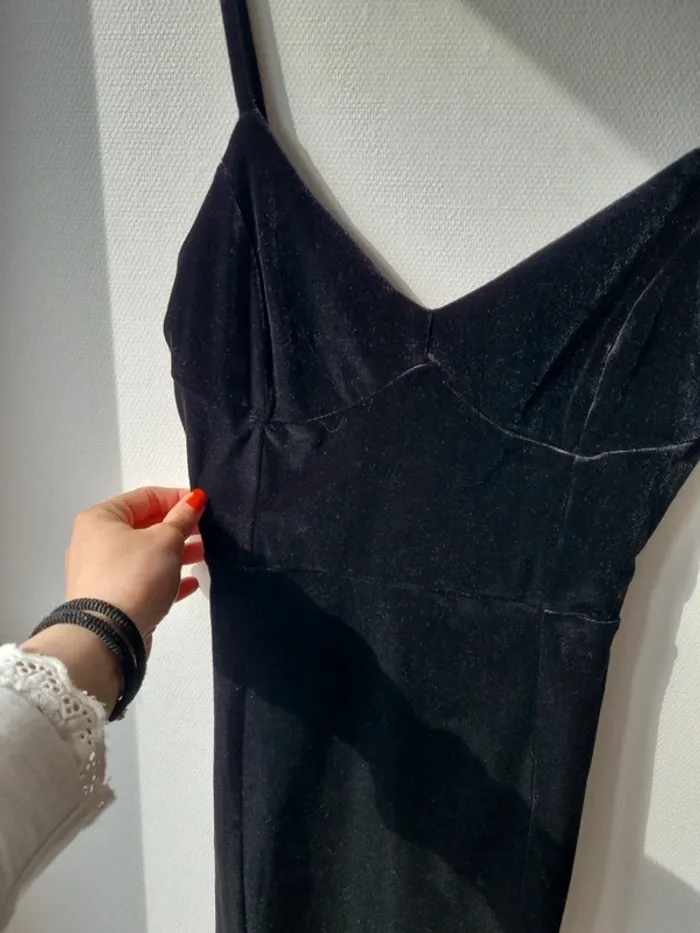 robe noir a bretelles velours h&m soiree - photo numéro 4