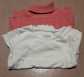Lot de 2 t-shirts longues manches fille 92
