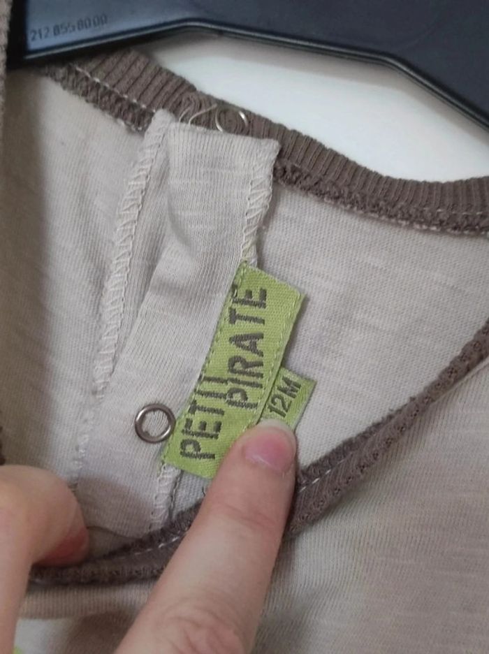 Barboteuse jaune beige marron safari / Petit Pirate - 12 mois - photo numéro 3