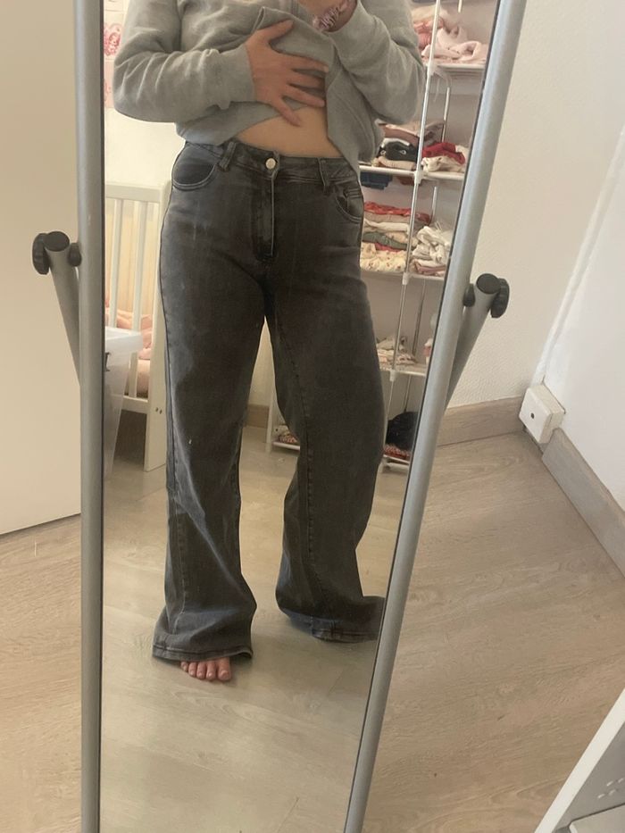 Jean gris taille haute - photo numéro 8