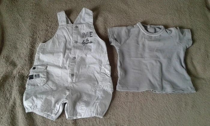 Combishort + t-shirt sucre d'orge 9 mois - photo numéro 3