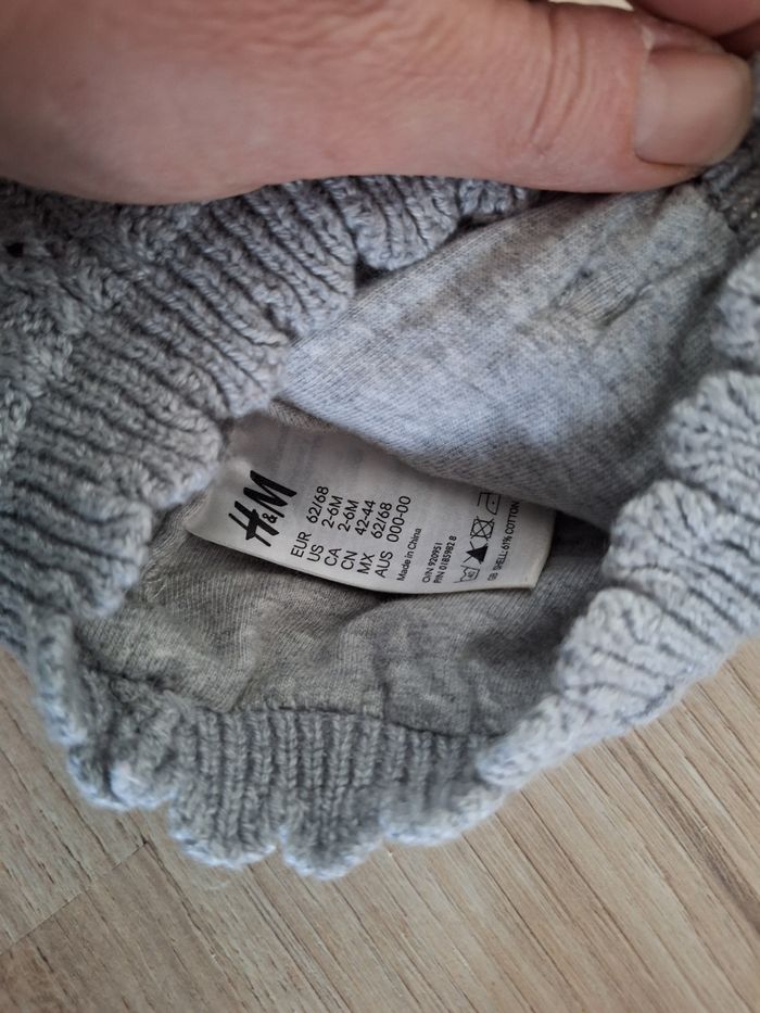 Bonnet gris bébé fille 3 mois h&m - photo numéro 2