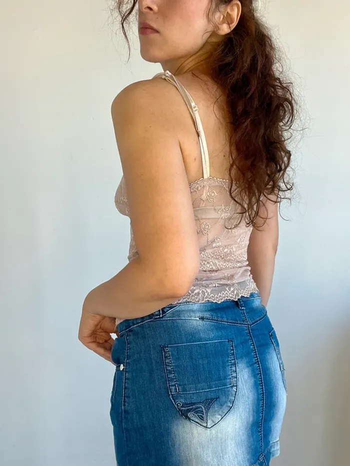 Débardeur beige en dentelle vintage taille 36/38 🐚 - photo numéro 6