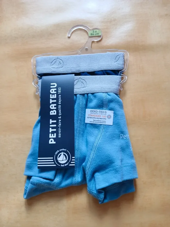 Lot de 2 boxers garçon petit bateau 2 ans