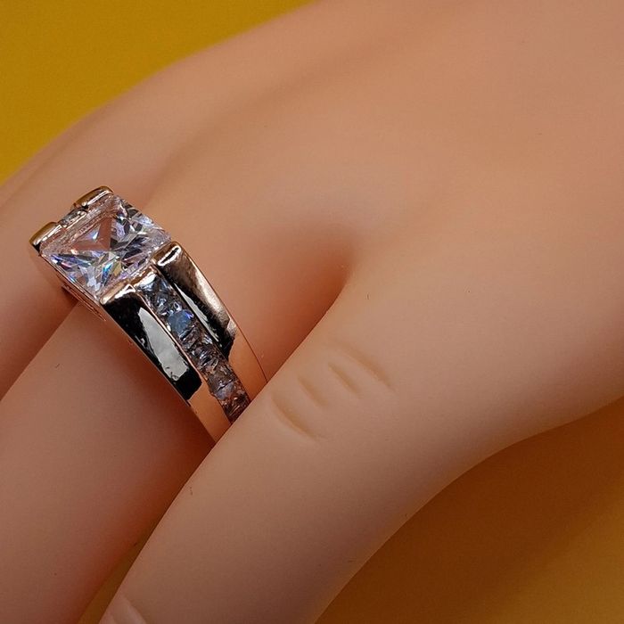 Bague En Argent 925 doré  a l'or rose - photo numéro 2