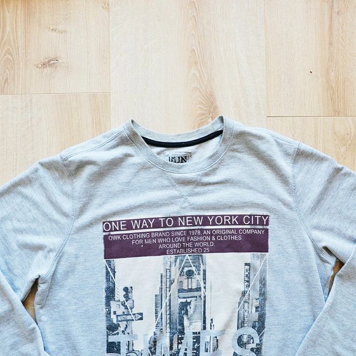Fun Sweat by OWK Pull NYC Times SQR Vintage Collection Gris Homme (Taille L) - photo numéro 4