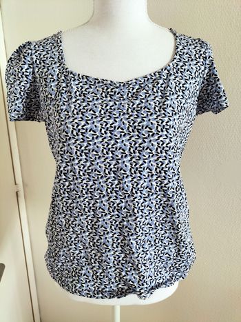 Haut imprimé bleu été 