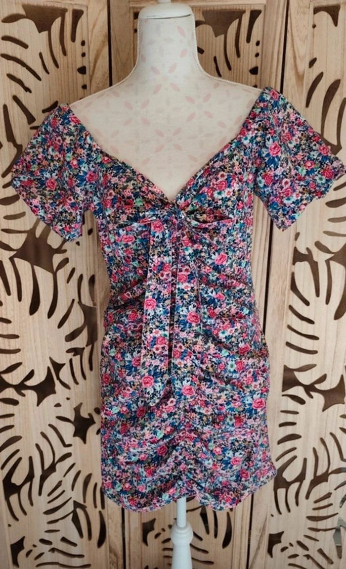 Robe imprimée fleurie manches bouffantes T L BSB jeans - photo numéro 2