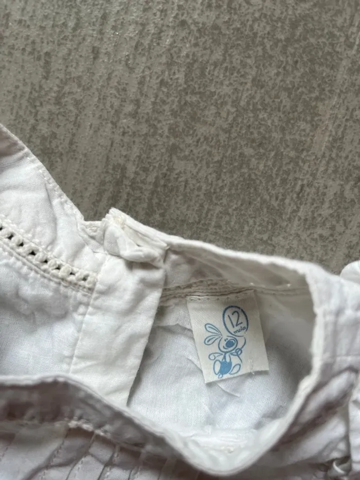 Robe blanche fille 12 mois 74 cm - photo numéro 2