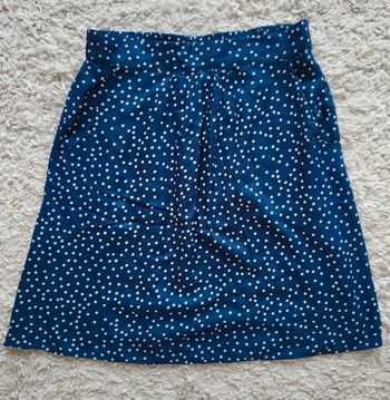 Jupe courte bleue marine à pois blancs C'est beau la vie Taille 38