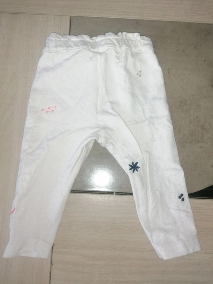 Pantalon blanc avec motifs / tape à l oeil / 9 mois-71cm - photo numéro 2