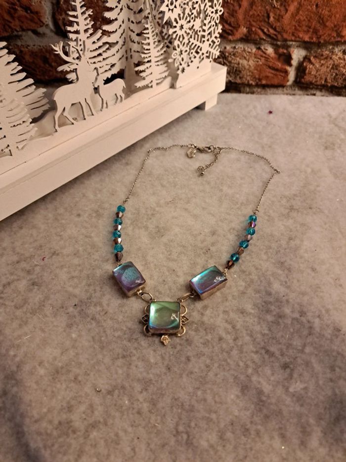 Collier strass bleu/vert - photo numéro 7