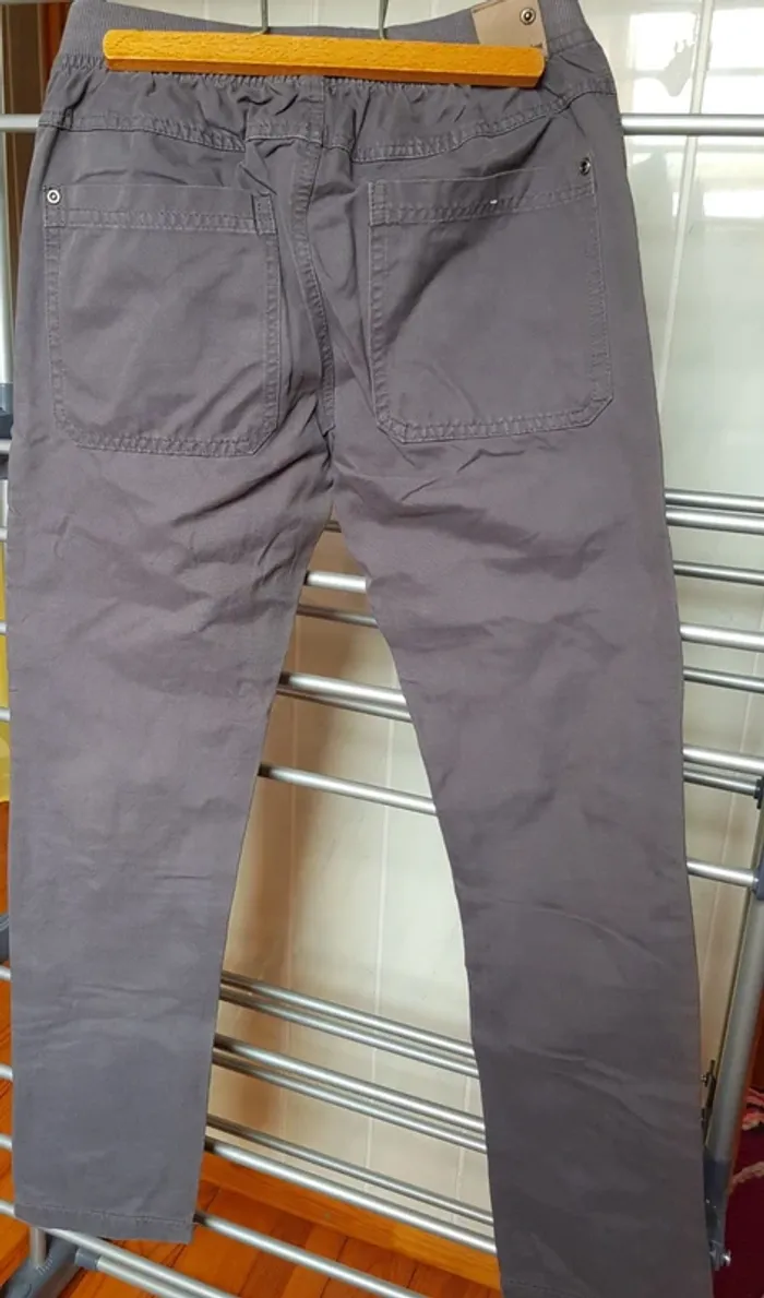 Pantalon toile gris foncé Verbaudet, - photo numéro 2