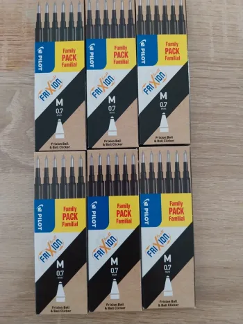 6 packs de recharges noir Pilot Frixion