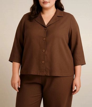 🎩 Tailleur marron grande taille – Chic & Élégant – Taille 52 - Bleu Bonheur 🎩