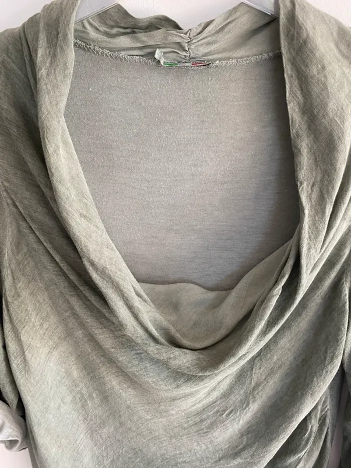 Blouse manche 3/4 verte made in Italy - photo numéro 2