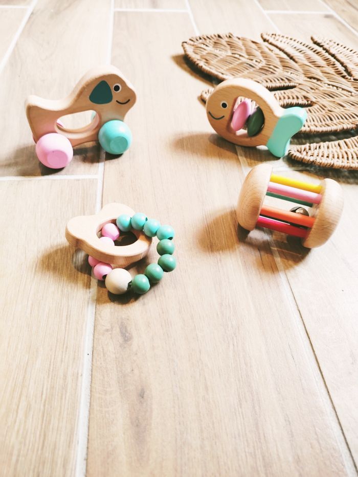 🐶 Jouets d'éveil - Lot 4 jouets premier âge en bois - photo numéro 1